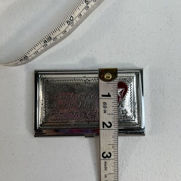 Brighton Joyful Heart Business Card Case Holder Laugh Dream Silver Plated - Picture 10 of 11